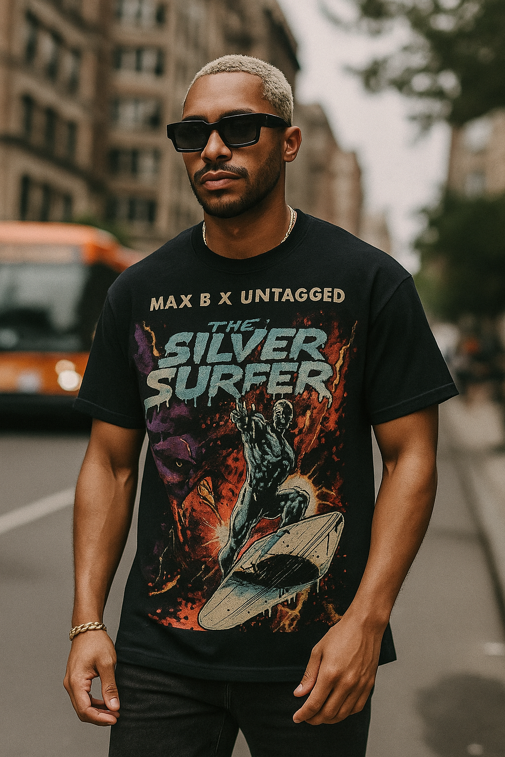 Max B x UNT 'Silver Surfing' GraphiX Tee - Limited Release