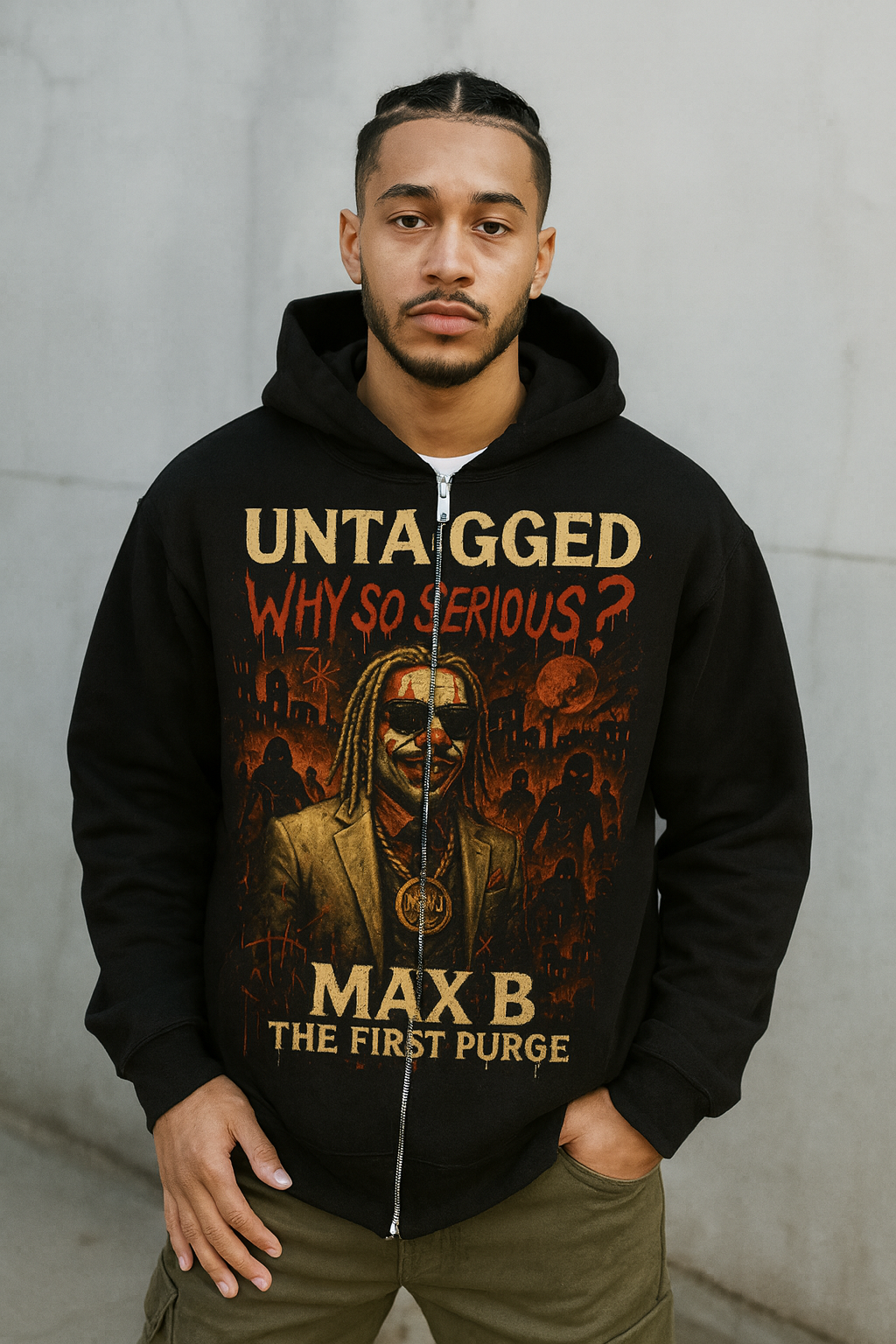 Max B x UNT 'Why So Serious'  GraphiX Zip-Up Hoodie - Limited Release