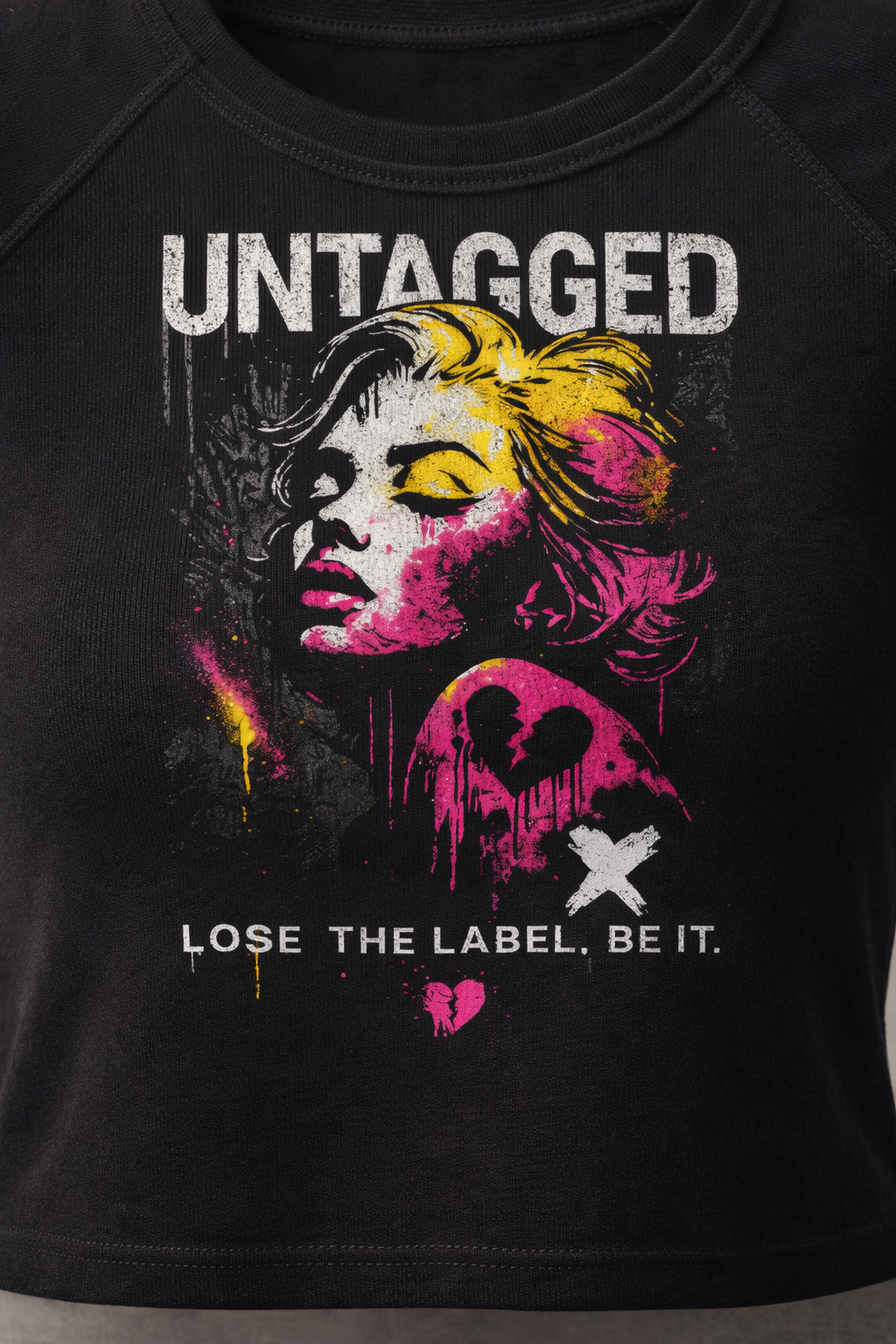 'Property of None' GraphiX Baby Rib Short Sleeve Raglan - Black Edge