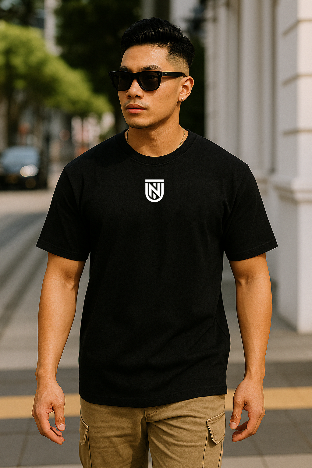 UNT Emblem BasiX Tee - Black Edge