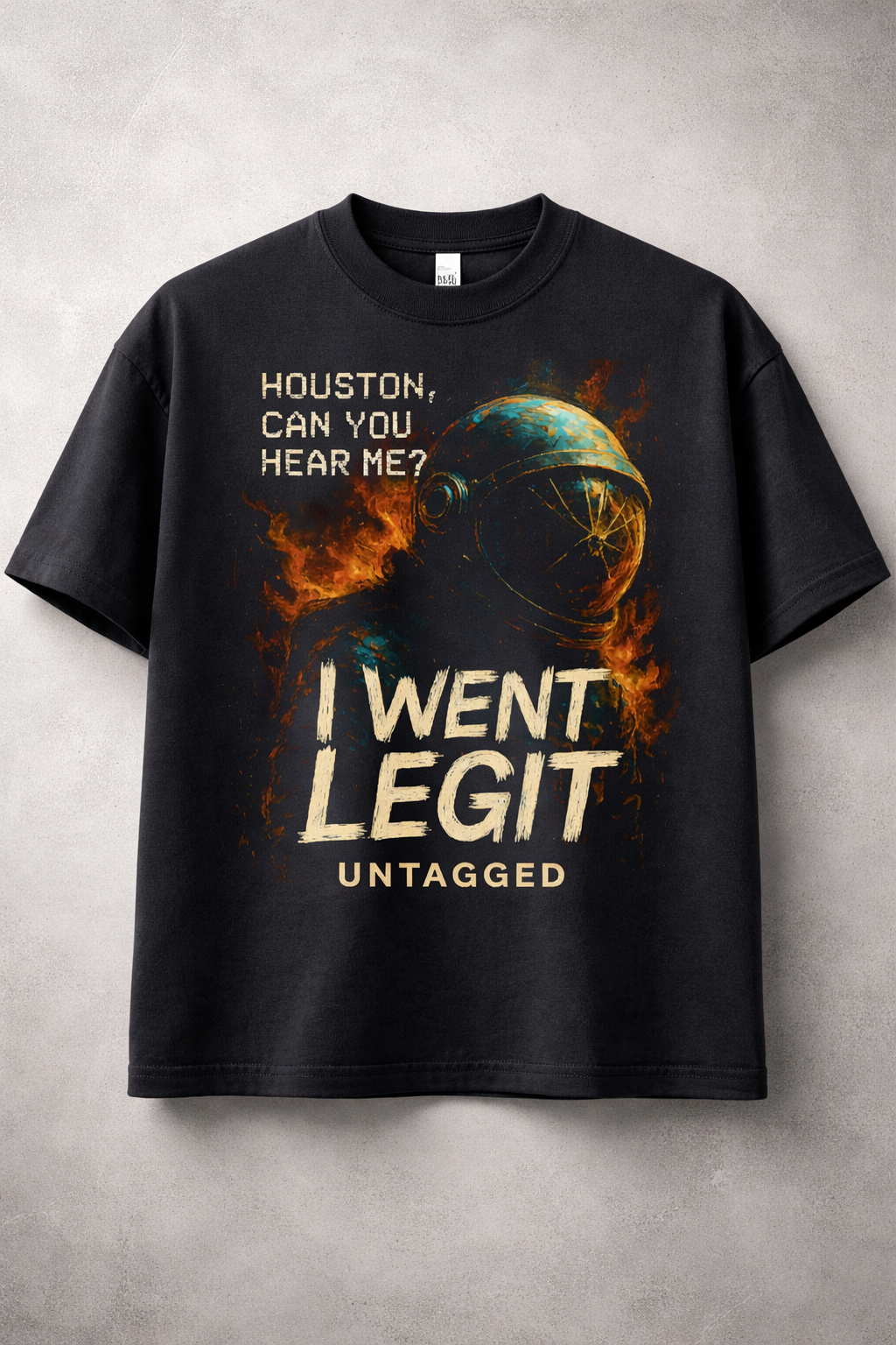 'Went Legit' Cropped Garment Dye Tee - Black Edge